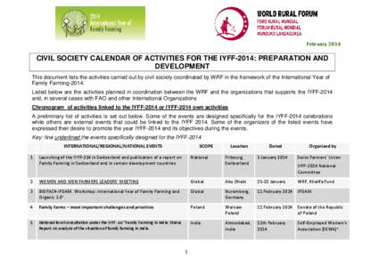 8 Civil Society Calendar of activities IYFF-2014 February 2014