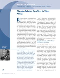 REPORT FROM AFRICA Population, Health, Environment, and Conflict Climate-Related Conflicts in West Africa