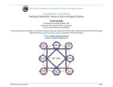 Cybernetics / Systems science / System / Sustainability / Soft systems methodology / Russell L. Ackoff / Gary Metcalf / Alexander Laszlo