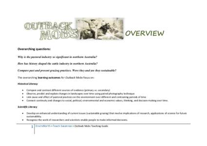 OVERVIEW Overarching questions: Why is the pastoral industry so significant in northern Australia? How has history shaped the cattle industry in northern Australia? Compare past and present grazing practices. Were they a