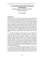 Facing ESPON. Editor Christer Bengs. StockholmNordregio Report 2002:Transnational Spatial Development and Planning Experience from the Spatial Vision for North-West Europe