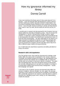 How my ignorance informed my library Donna Carroll