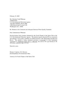 Clean Water Act / Water quality / Total maximum daily load / United States Environmental Protection Agency / Mississippi River / Missouri River / United States regulation of point source water pollution / Discharge Monitoring Report / Geography of the United States / United States / Water pollution