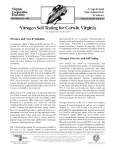 Crop & Soil Environmental Sciences Virginia Cooperative