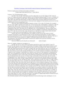 Southern Campaign American Revolution Pension Statements & Rosters Pension Application of William Kennahorn W26642 Transcribed and annotated by C. Leon Harris Virginia City of Williamsburg towit. On this 9 day of July 18