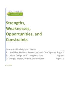 Microsoft Word - Opportunities and Constraints SWOC Findings Summary