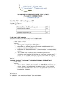    	
   ECONOMIC GARDENING CERTIFICATION PROGRAM OUTLINE FOR