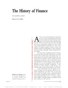 The History of Finance An eyewitness account.