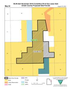 Map 24  BLM Utah November 2014 Cometitive Oil & Gas Lease Sale Uintah County Proposed Sale Parcels August 15, 2014