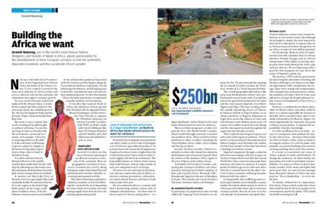GUEST COLUMN  Ozwald Boateng Examples of what is needed: A new Chinese-built road from Brazzaville to Point Noire in Congo (left) and upgraded Camrail in Cameroon.