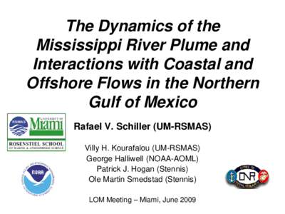 The Dynamics of the Mississippi River Plume and Interactions with Coastal and Offshore Flows in the Northern Gulf of Mexico