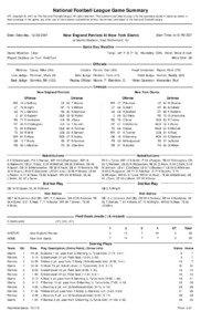 National Football League Game Summary NFL Copyright © 2007 by The National Football League. All rights reserved. This summary and play-by-play is for the express purpose of assisting media in their coverage of the game; any other use of this material is prohibited without the written permission of the National Football League.