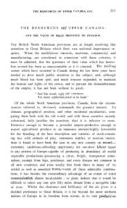 THE RESOURCES OF UPPER CAQNADA, ETC[removed]T H E R E S O U R C E S OF U P P E R C A N A D A : AND THE VALUE OF THAT PROVINCE TO ENGLAND.