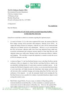 The EIA Ordinance Register Office Environmental Protection Department 27th floor, Southorn Centre 130 Hennessy Road Wanchai, Hong Kong (E-mail: [removed]; Fax: [removed])