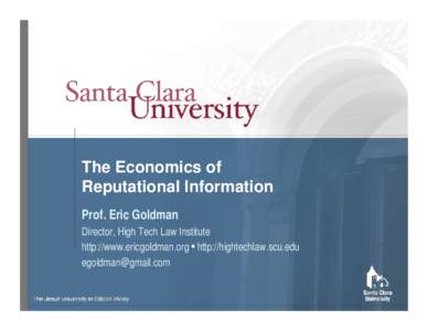 Economics of Reputational Information