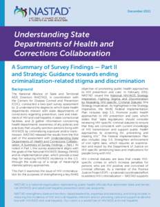December[removed]Understanding State Departments of Health and Corrections Collaboration A Summary of Survey Findings — Part II