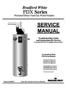 Bradford White  PDX Series Powered Direct Vent Gas Water Heaters