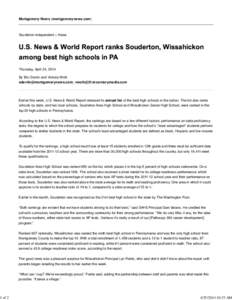 U.S. News & World Report ranks Souderton, Wissahickon among best high schools in PA - Montgomery News