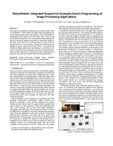 VisionSketch: Integrated Support for Example-centric Programming of Image Processing Applications