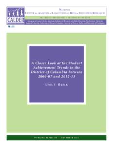 NATIONAL CENTER for ANALYSIS of LONGITUDINAL DATA in EDUCATION RESEARCH TRACKING EVERY STUDENT’S LEARNING EVERY YEAR A program of research by the American Institutes for Research with Duke University, Northwestern Univ