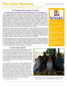 The Little Mustang The Little Mustang Volume 2 | Issue 2 | April[removed]A Newsletter from the WNMU Early Childhood Programs