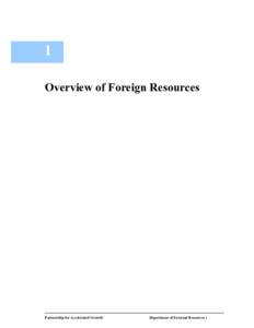 1 Overview of Foreign Resources Partnership for Accelerated Growth  Department of External Resources |