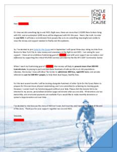 Dear SUPPORTER,  It’s time we did something big to end AIDS. Right now, there are more than 133,000 New Yorkers living with HIV, and an estimated 3,000 more will be diagnosed with HIV this year. Here’s the truth: in 