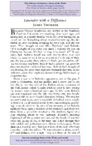 The Library of America • Story of the Week From James Thurber: Writings & Drawings (The Library of America, 1996), pages 745–58. First appeared in The New Yorker (July 28, Reprinted in The Thurber Album: A New