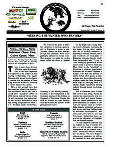 Hunting Report Newsletter - November 2006 A