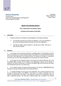 General Assembly Twentieth session Victoria Falls, Zambia/Zimbabwe, 24-29 August 2013 Provisional agenda item 5(II)(e)  A/20/5(II)(e)