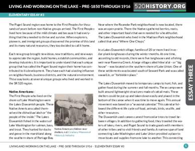 Living and Working on the Lake – Pre-1850 throughHISTORY.ORG ELEMENTARY ESSAY #3