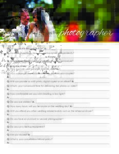 David Clumpner Photography  Questions to ask a prospective photographer