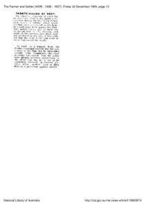 The Farmer and Settler (NSW : [removed]), Friday 24 December 1909, page 13 BY RABBIjTS HEAT. YCJLLED Mr; Dawson, inspector of stock for