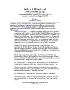 United States / Secretary of the United States Senate / Hildenbrand / Mark Hatfield / Strom Thurmond / United States Congress / United States Senate / William Hildenbrand / Oregon