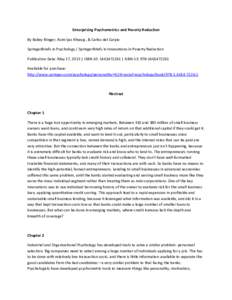 Enterprising Psychometrics and Poverty Reduction By Bailey Klinger, Asim Ijaz Khwaja, & Carlos del Carpio SpringerBriefs in Psychology / SpringerBriefs in Innovations in Poverty Reduction Publication Date: May 17, 2013 |