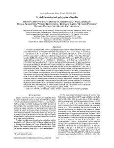 American Mineralogist, Volume 91, pages 1378–1384, 2006  Crystal chemistry and polytypism of tyrolite