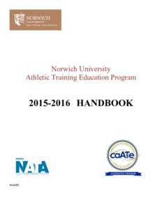 Norwich University Athletic Training Education ProgramHANDBOOK  NAME: