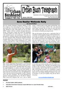 Newsletter of the Urban Bushland Council WA Inc PO Box 326, West Perth WA 6872 Email: [removed] Summer[removed]