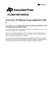 Ap Associated Press   Sf. LOUIS POST-DISPATCH University of Missouri to go snl0ke free July 1