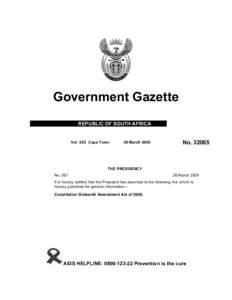 Government Gazette REPUBLIC OF SOUTH AFRICA Vol. 525 Cape Town  26 March 2009