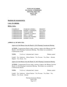 TOWN OF ELSMERE PLANNING COMMISSION MEETING MINUTES April 8, 2014 6:30 P.M. .
