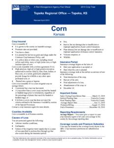 Topeka Regional Office Kansas Corn Fact Sheet