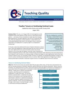 Teacher Tenure/Continuing Contract Laws