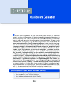 CHAPTER 12 Curriculum Evaluation