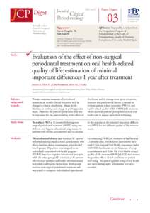 JCP Digest Scientific release from the European Federation of Periodontology