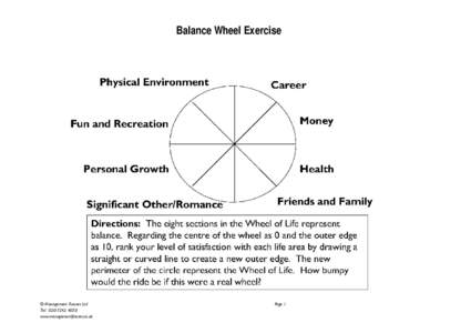 Balance Wheel Exercise  © Management Futures Ltd Tel: www.managementfutures.co.uk