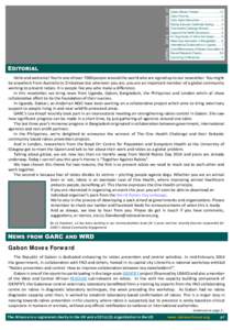 APRIL 2014 • ISSUE 37  Gabon Moves Forward............................1-2 Cebu Province............................................2 Early Years Intervention .............................3 Rabies Educator Certificate T