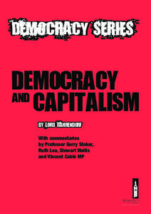democracy and capitalism by Lord Dahrendorf  With commentaries