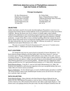 2003 Ground Survey for Phytophthora ramorum Detection