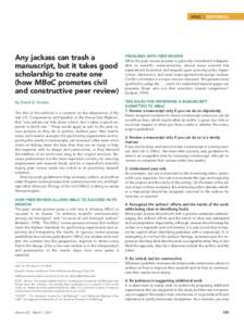 MBoC  |  EDITORIAL  Any jackass can trash a manuscript, but it takes good scholarship to create one (how MBoC promotes civil